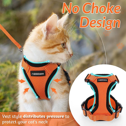 rabbitgoo Cat Harness and Leash for Walking, Escape Proof Soft Adjustable Vest