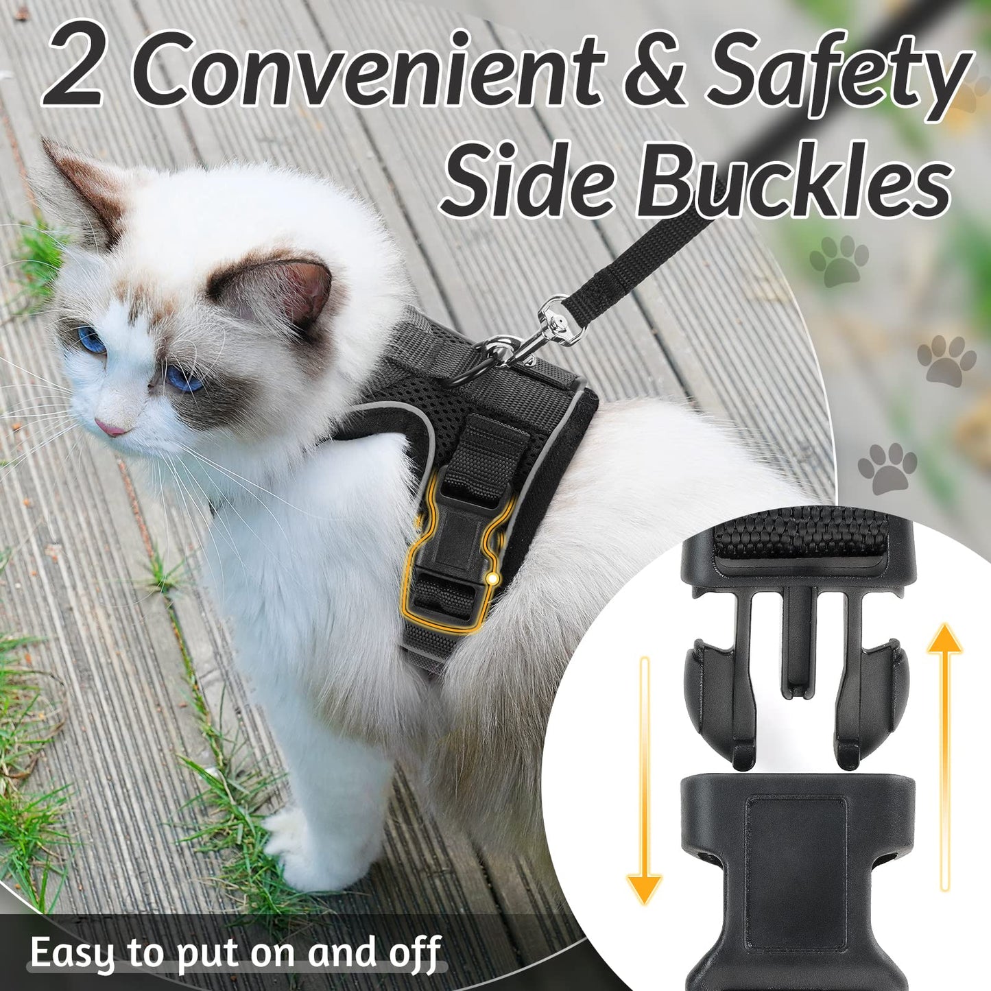 rabbitgoo Cat Harness and Leash for Walking, Escape Proof Soft Adjustable Vest