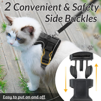 rabbitgoo Cat Harness and Leash for Walking, Escape Proof Soft Adjustable Vest