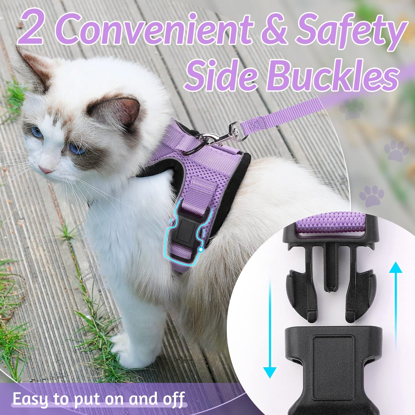 rabbitgoo Cat Harness and Leash for Walking, Escape Proof Soft Adjustable Vest