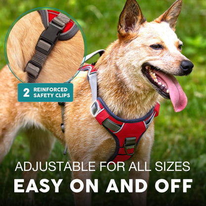 Embark Urban Dog Harness, No-Pull Reflective Trim Dog Harness for Small, Medium & Large Dogs - Heavy Duty Oxford, 2 Leash Clips & Gel Lined Handle.