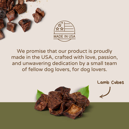 Bison Cubes: Pure Bison Dog Treats - All Natural Treats for Dogs. Vet Approved, Single Ingredient.