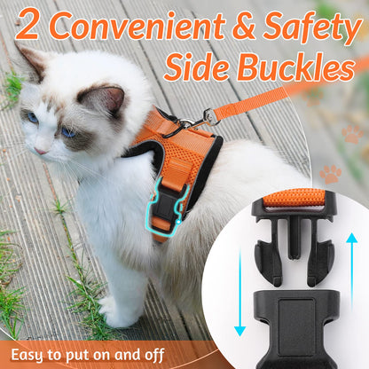 rabbitgoo Cat Harness and Leash for Walking, Escape Proof Soft Adjustable Vest