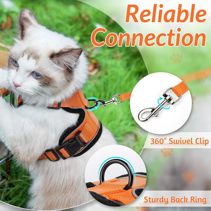 rabbitgoo Cat Harness and Leash for Walking, Escape Proof Soft Adjustable Vest