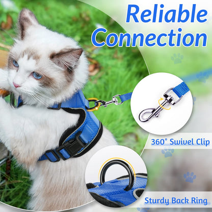 rabbitgoo Cat Harness and Leash for Walking, Escape Proof Soft Adjustable Vest