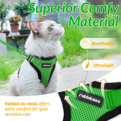 rabbitgoo Cat Harness and Leash for Walking, Escape Proof Soft Adjustable Vest