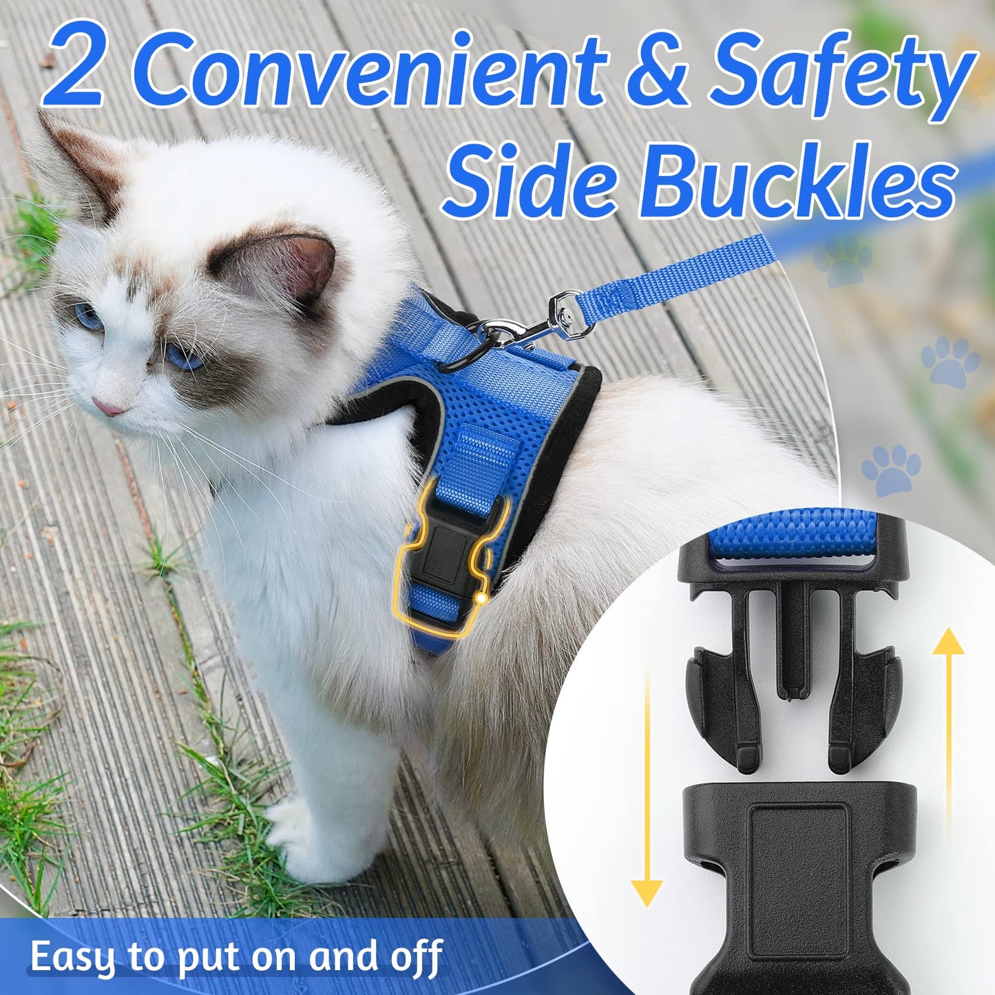 rabbitgoo Cat Harness and Leash for Walking, Escape Proof Soft Adjustable Vest