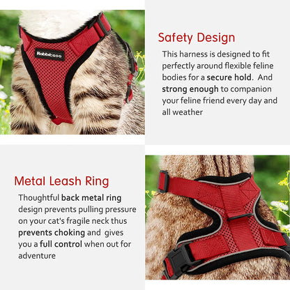 rabbitgoo Cat Harness and Leash for Walking, Escape Proof Soft Adjustable Vest