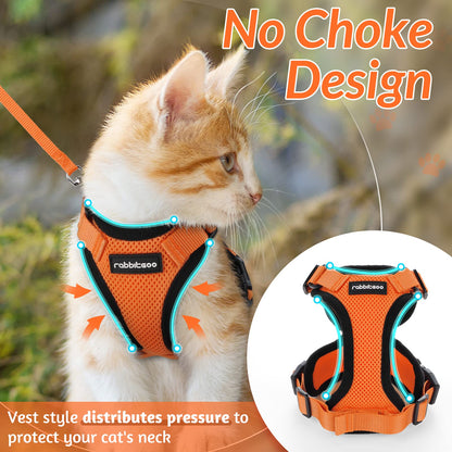 rabbitgoo Cat Harness and Leash for Walking, Escape Proof Soft Adjustable Vest