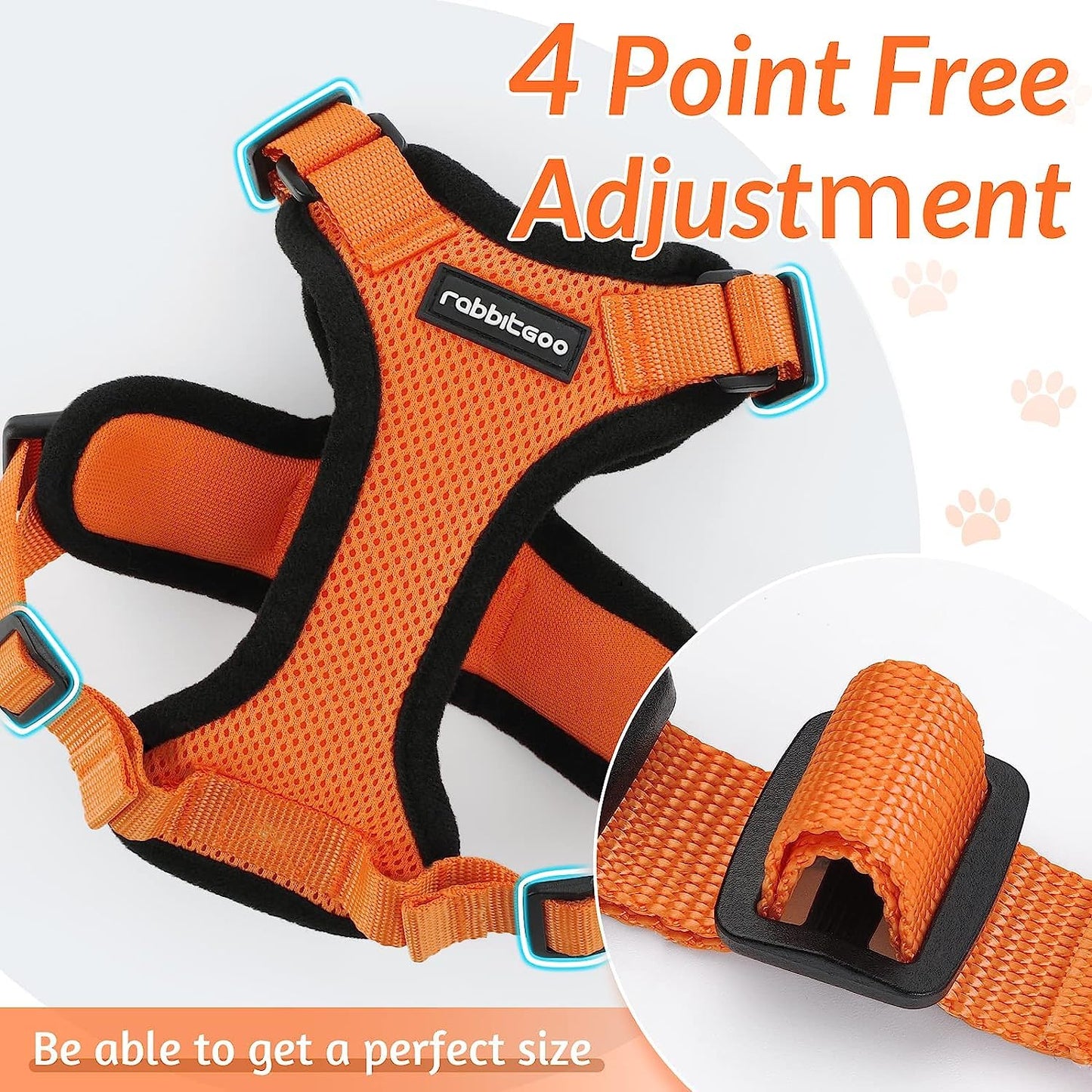 rabbitgoo Cat Harness and Leash for Walking, Escape Proof Soft Adjustable Vest