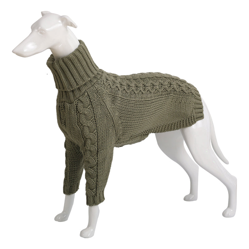 Solid High Collar Dog Sweater