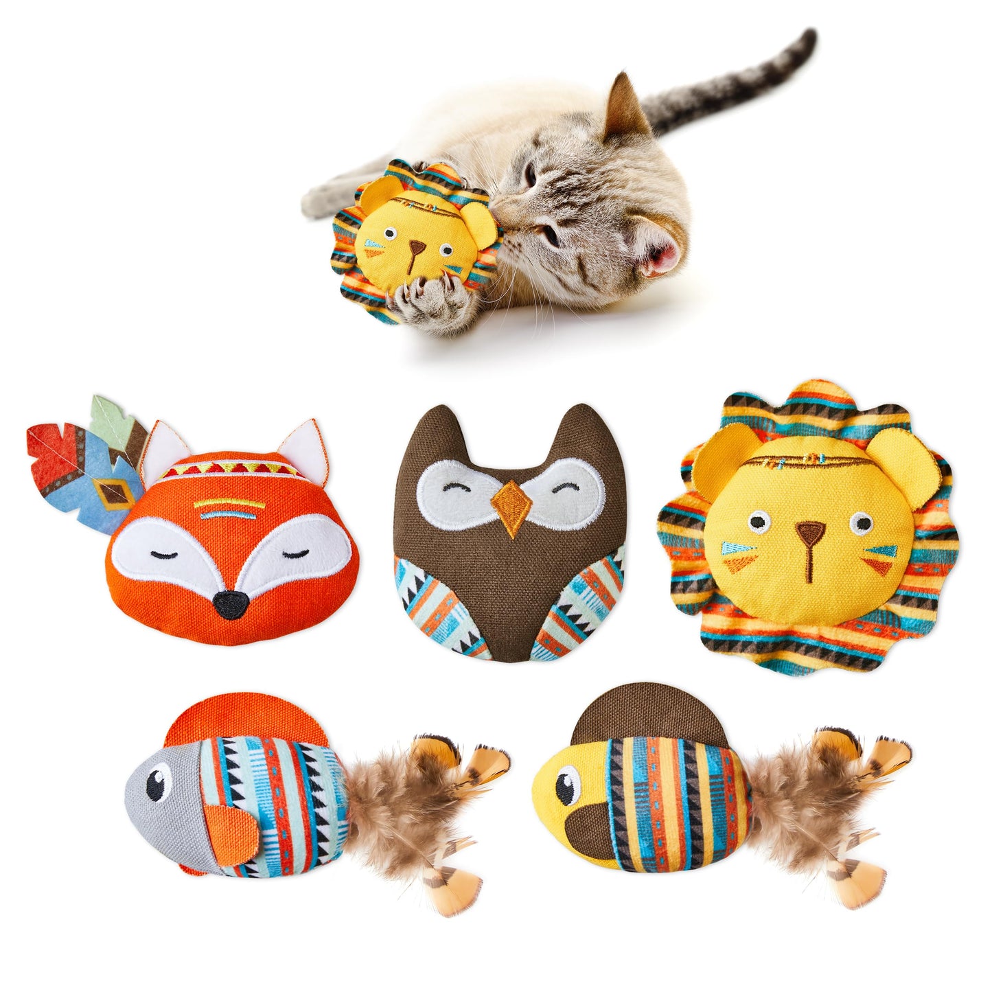 Potaroma Cat Toys Saury Fish, 3 Pack Catnip Crinkle Sound Toys Soft and Durable