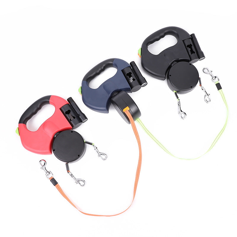 Retractable Double Dogs Walking Leash