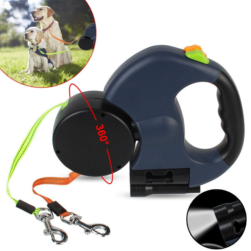 Retractable Double Dogs Walking Leash