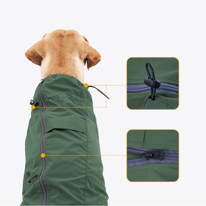 Traction Hole Reflective Dog Coat